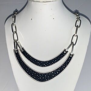 Chic Black and Silver Chain Necklace